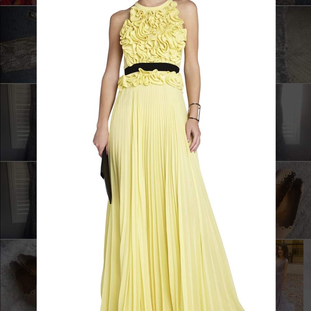 BCBG  Yellow Calida Sleeveless Gown
